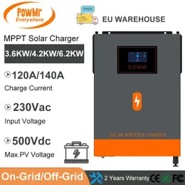 MPPT 120A 140Aソーラー充電器6.2KW 4.2KWグリッド/オフグリッドインバーターDC 24V 48V 230VACおよびMAX PV 6200W 6500W用バッテリー充電器用