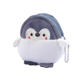 Cute Penguin Plush Coin Purse Bag Penguin Money wallet Girls Kids mini Schoolbag Backpack Coin Purses for Kid Lipstick Data Cable Storage Bags