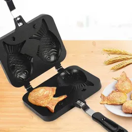 3 w 1 Producenci śniadaniowe Waffle Maker 2 -Sideed Fish Kształt Waffle Baking Form Kitchen