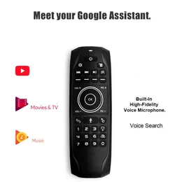 Ny G7V Pro Air Mouse Russian Mini -tangentbord 2.4G Wireless IR Learning GyroScope Voice Remote Control med MIC för Android TV Box G7