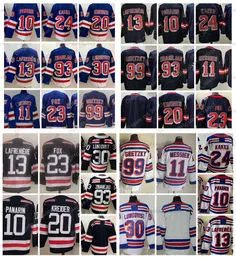 Mens Reverse Retro Mika Zibanejad hockey''nHl'' Jerseys Adam Fox Artemi Panarin Chris Kreider Alexis Lafreniere Kaapo Kakko Lundqvist Wayne Gretzky