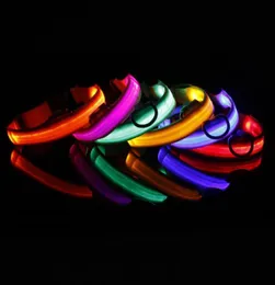 100 st xs till xl Ljus upp LED -hundhalsar justerbar nylon blinkande lysande säkerhetsnatt USB laddningsbar husdjur bly Dh20018215526