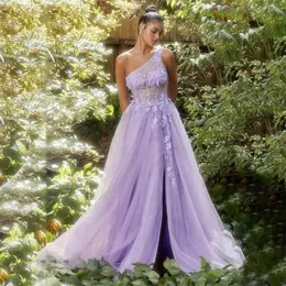 Fjäril applicerade aftonklänningar en axel charmig prom klänning applikationer spets glitter party klänning vestidos de noche