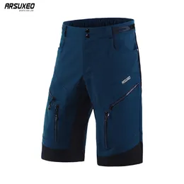 Shorts de ciclismo Arsuxeo shorts de ciclismo masculino solto encaixe ladeira mtb mountain bike shorts ao ar livre bicicleta calça curta repelente de água 1903 230417