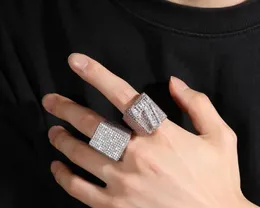 Niestandardowy numer nazwy A-Z Pierścień Pierścień Zamocany Pierścień Cuubic Zirconia DIY 14K Diamond Men Men Dift Hip Hop Biżuteria