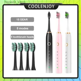 Toothbrush JiaLaiYa Electric Sonic Toothbrush USB Rechargeable Adult 60 Days Long Battery Life IPX8 Waterpoor Whitening Teeth Brush Q231117