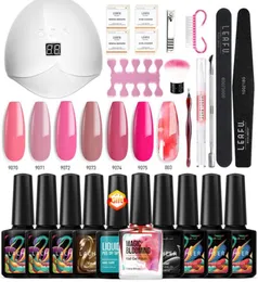 Lacheer 22 Pz / lotto 36 W Lampada per unghie Set di smalti per gel Asciugacapelli per manicure Soak Off Gel per unghie a lunga durata Effetto fiore in fiore1868918