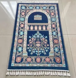 2PC muzułmański zestaw dywaników modlitewnych Sejadah różańce mata modlitewna zestaw podarunkowy islamski muzułmański arabski przedmioty Unisex Eid prezent Ramadan zestaw podarunkowy 220105