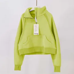 Lu Lu Jacket Coat Aleign Lemon Yoga Long Sleeve Womens Tshirt Scuba Half zip Stack Stack