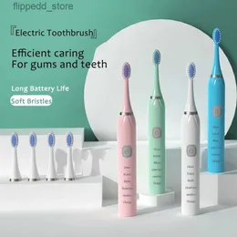 Ultradźwiękowa elektryczna szczoteczka do zębów do zębów elektryczne elektryczne szczotkę dentystyczną 4-kolorowe ładowce USB zębów 60 dni żywotności baterii Q231117