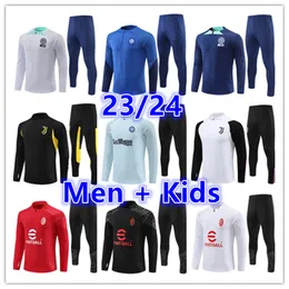 2023 2024 Inter Futebol Tracksuit Homens Crianças Futebol Treinamento Terno Kit 22 23 24 Milano Jogging Manga Longa Homem Criança Meninos Meninas Tracksuits Conjuntos Survetement Chandal Tuta