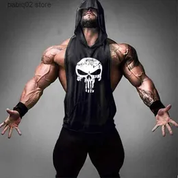 قمم دبابات الرجال في كمال الأجسام الجمجمة Stringer Tank Tops Men Stringer Shirt Litness Tank Top Men Gymless Hoodies Cotton Stest Free Shipping T230417