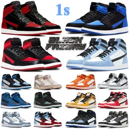 With Box 1 1s desgner Mens Basketball Shoes Satn Bred Patent Unversty Blue Royal Remagned Palomno Cactus Jack X Fragment Dark Mocha Men Sports Sneakers