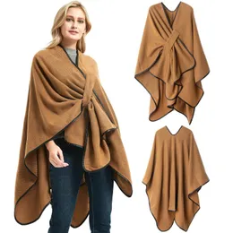 Sciarpe Lana Filatura Capispalla Cappotto Scialle Poncho Colletto incrociato Sciarpa Pashmina Marca Donna Coperta Mantello Mantello