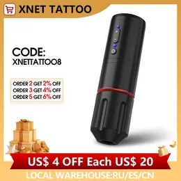 وشم آلة Xnet Tornado Wireless Tattoo Machine Pen Detary Mustors Motors 4.0mm Stroke 2000mAh Battery for Tattoo Artists 231116