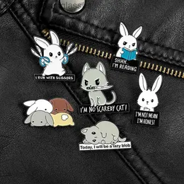 Pinos broches coreia nova série animal bonito broche de liga dos desenhos animados coelho hamster carta anti-reflexo fivela broochl231117