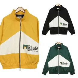 50 off ~ Rhude Can Trendy Rhude Patchwork Pill Zipper tryckt kort 2022 Autumn Jacket For Men Sports Windbreaker O Rhudecoat Jacket