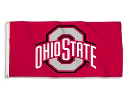 Anpassat digitalt tryck 3x5ft flaggor utomhus sport college fotboll Ohio State University Buckeyes flaggbanner för supporter och dekoration9646028