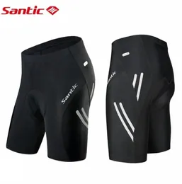 Pantaloncini da ciclismo da uomo Santic Pantaloncini da ciclismo estivi Coolmax 4D Pad Antiurto MTB Pantaloncini neri riflettenti attillati 2206104925408