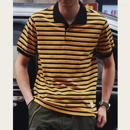 Men's T Shirts Summer Fashion Men's Cotton Stripe T-shirt America Navy Style High Quality Short Sleeve Polo Shirt Classical Pullover