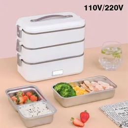 Elektryczne patelnie do pieczenia 110V220V Lunch Box Pojemnik na żywność Przenośna elektryczna izolacja ogrzewania obiadowa kontener do przechowywania żywności Bent264a