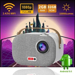 إلكترونيات أخرى Q1 Pro Mini Projector 4K Android 9 0 Full HD 1080p 10000 Lumens Smart WiFi 2 32G LED Video Portable Home Theater 231117