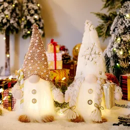 Decorazioni natalizie Decorazioni natalizie Bambola senza volto Glowing Plush Gnome Doll Ornament for Year Party Home Decor Regalo di San Valentino Navidad 231117