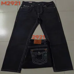 Moda-calças de perna reta novo verdadeiro jeans elástico robin rock revival cristal studs denim masculino m056