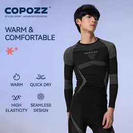 その他のスポーツ用品Copozz Men Men Ski Thermal Underwearセットクイックドライ機能圧縮トラックスーツタイトスノーボードトップとパンツ大人231116