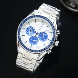 Relógio masculino de luxo designer relógio quartzo movimento moda relógio 43mm estilo clássico aço inoxidável relógio multifuncional