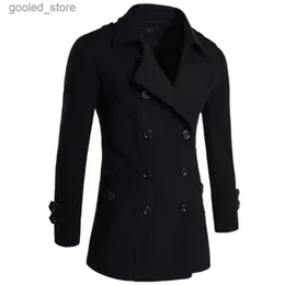 Herrgravrockar män brittisk stil dubbel breasted trench top coat mens long trench maskulino manlig kläder klassisk drop frakt överrock q231118