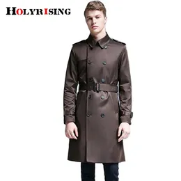 Męskie mieszanki wełny mężczyzn Long Trench płaszcz Gabardina Hombre Jaqueta Masculina S-6x Podwójny płaszcz Męski Trench biurowy 231117