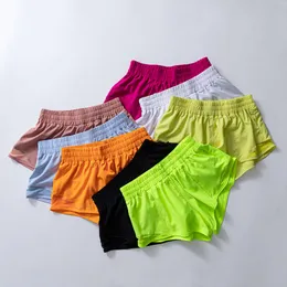 Lu Lu 정렬 레몬 요가 복장 Hotty Hot 2.5 "Running Shorts Sportswear Gym 여성 사이클링 1 1 짧은 훈련 및 운동 여름 스포츠 조깅