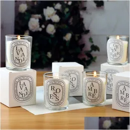 Candles 50G Transparent Aromatherapy Candle 520 Hand Gift Fragrance European Romantic Lamp Holder Drop Delivery Home Garden Dh3Ra