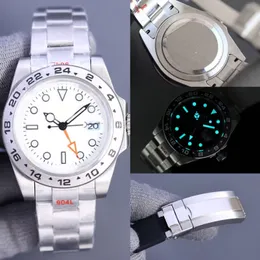 Designer de alta qualidade Watch Dial White Dial 42mm Aço inoxidável Movimento automático 904L Sapphire impermeável fivela dobrável Night Glow Montre de Luxe Watch