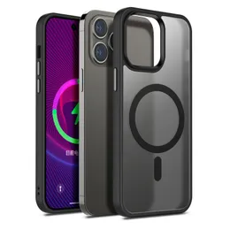 Cajas de teléfonos magnéticos para iPhone 14 Plus 13 12 11 Pro Max SE Soft TPU Amplia -Protective Case compatible con cubierta magsafe