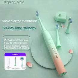 Toothbrush IPX7 2H Wireless Charging Toothbrush with Travel Case Dupont Soft Bristles Sonic Electric Holder Teeth Whitening 12 Modes Brush Q231117