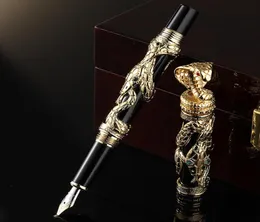 High Quality jinhao METAL Fountain pen golden silver Eye King Snake Relief School Student Office Gifts Stationery8477819