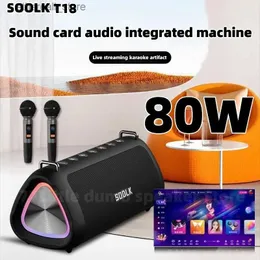 Mobiltelefonhögtalare SODLK T18 FANTOM 80W Högeffekt utomhus Karaoke Machine Portable Wireless Bluetooth Speakers 10000mAh Battery Long Battery Live Q231117