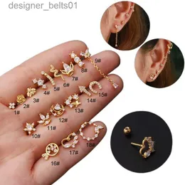 Stud 1piece Piercing 16g Paslanmaz Çelik Kalın Çubuk Kalp Saplama Küpe Kadınlar İçin Traend Kulak Manşet Takı Küpe 2022 Ana Dayl231117