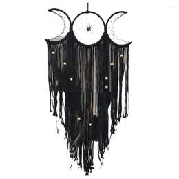 Figurine decorative Triple Moon Goddess Macrame Wall Hanging Boho Half Large Dream Catcher Decor Casa Camera da letto Decorazione chic