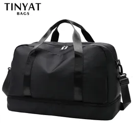 Evening Bags TINYAT Large Traveling For Women Handbag Nylon Luggage Crossbody Bag Mens Travel Casual Ladies Fashion Sports 231117