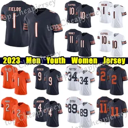 #1 Justin Fields Jerseys Noce 10 Chase Claypool Jaquan Brisker Cole Kmet Jeddie Jackson DJ Moore Wright Brian Urlacher Walter Payton Darnell Mooney Jerseys