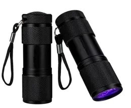 9 LED Aluminium Mini Portable UV Ultra Violet Blacklight 9 LED Flashlight Torch Light portable outdoor Aluminium Alloy flashlight 4827224