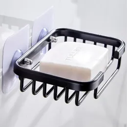 PC Creative Drill Soap Dish Holder Wall Mounted Storage Rack Hollow Type Sponge Badrumstillbehör Disker277T