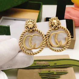 Projektantka mody kolczyka dla kobiety Leting stadnina podwójna G Diamond Pearl Gold Big Hoop Earring Ggity Women Trend Kolczyki FG54