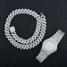 Chaînes glacées pour hommes, collier, montre, ensemble Hip Hop cubain, montres pour femmes, bijoux, chaînes cadeaux, chaînes306L