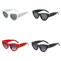 Okulary przeciwsłoneczne dla kobiet Summer Cat Projektantka oka okulary przeciwsłoneczne Pełne szerokie ramki Czarne platowane złote srebrne litera Męskie okulary formalne przypadkowe akcesoria FA09