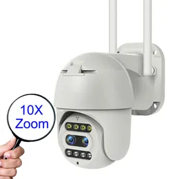 Nowy 2022 NOWOŚĆ PRZYCHODZENIE 10X ZOOM CARECAM Pro Dual Lens Nocne Vision Outdoor bezprzewodowe zabezpieczenia WiFi CCTV PTZ IP kamera IP