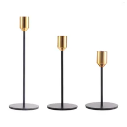 Titulares de vela 3x Cabé de cálice Candélabras Piede central de metal Candlestick para El Sala de jantar Decors jantar